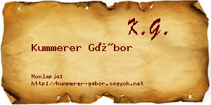 Kummerer Gábor névjegykártya